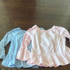 Like new Kids Ruffle Long Sleeve Tops - Pink and Blue